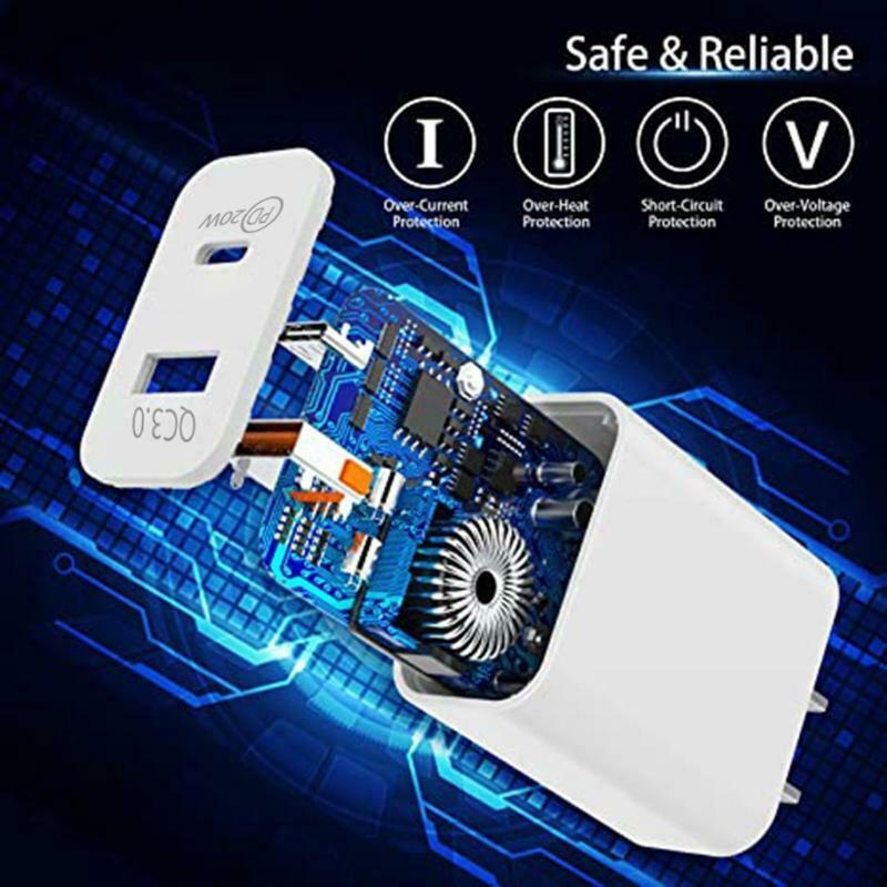 20W DUAL USB+Type C QC3.0+PD Quick Charger AU Wall Plug Adapter