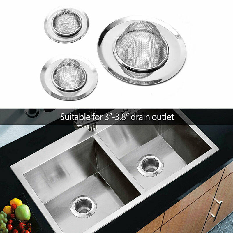 Free shipping- 2pc Stainless Steel Kitchen Bathroom Sink Strainer Waste Plug Filter Drain Stopper
