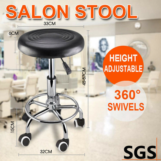 PU Leather Swivel Round Beauty Stool for Salon Lab