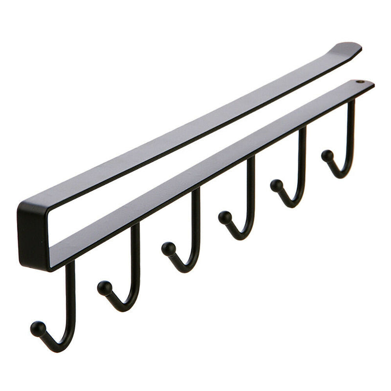 Free shipping-Iron 6 Hooks Wardrobe Cabinet Storage Rack