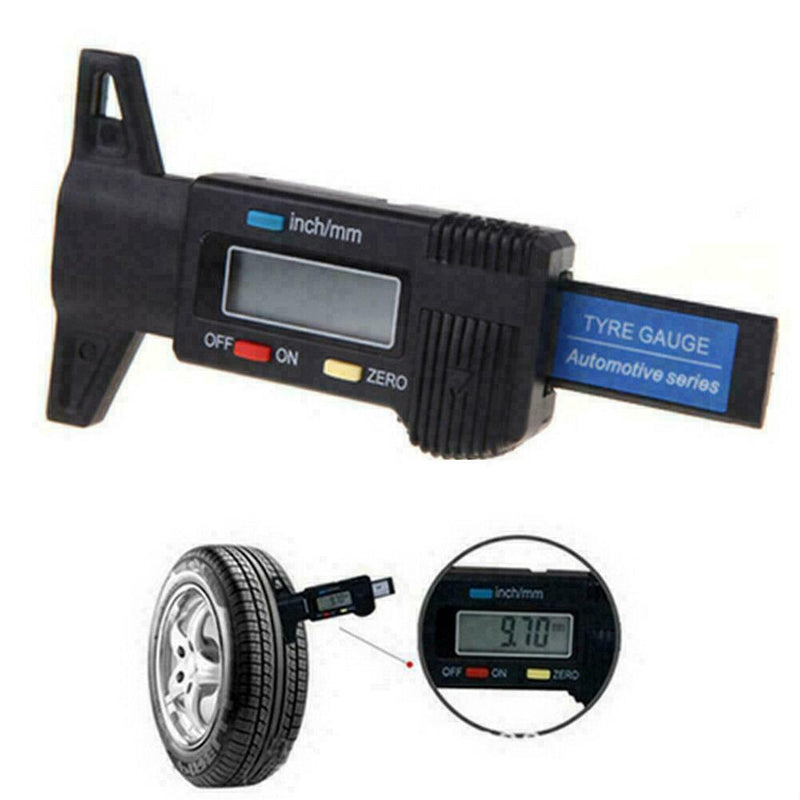 Car Digital Tyre Tread Depth Measure Gauge Brake Pad Tester Caliper LCD Display