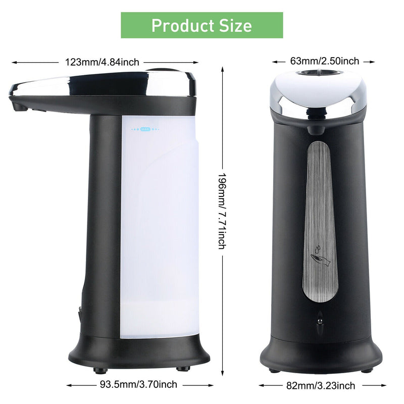 400ML Automatic Soap Dispenser Touchless Handsfree IR Sensor Dispenser Hand Wash