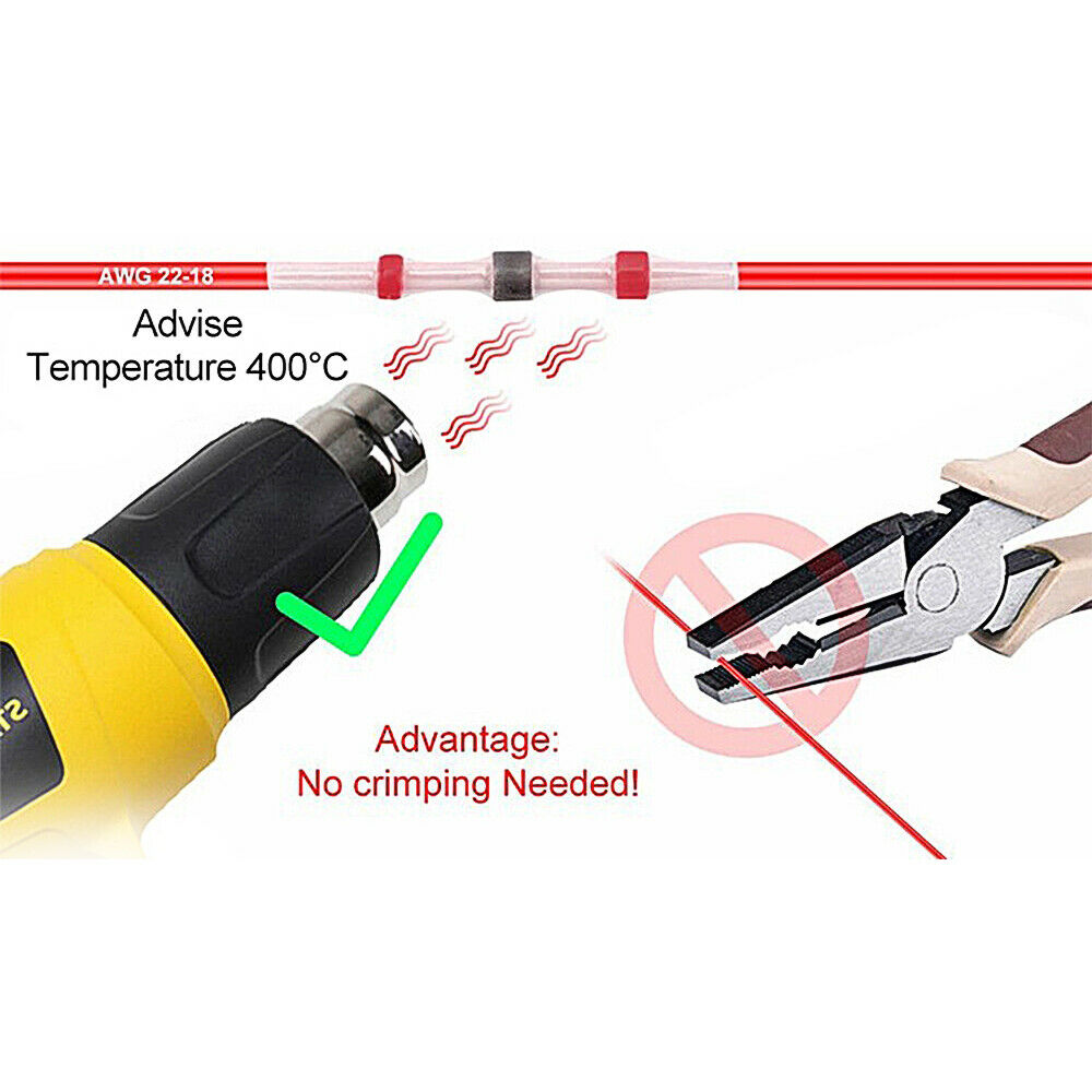 350PCS Heat Shrink Solder Wire Connectors Sleeve Seal Cable Crimps Terminals Kit