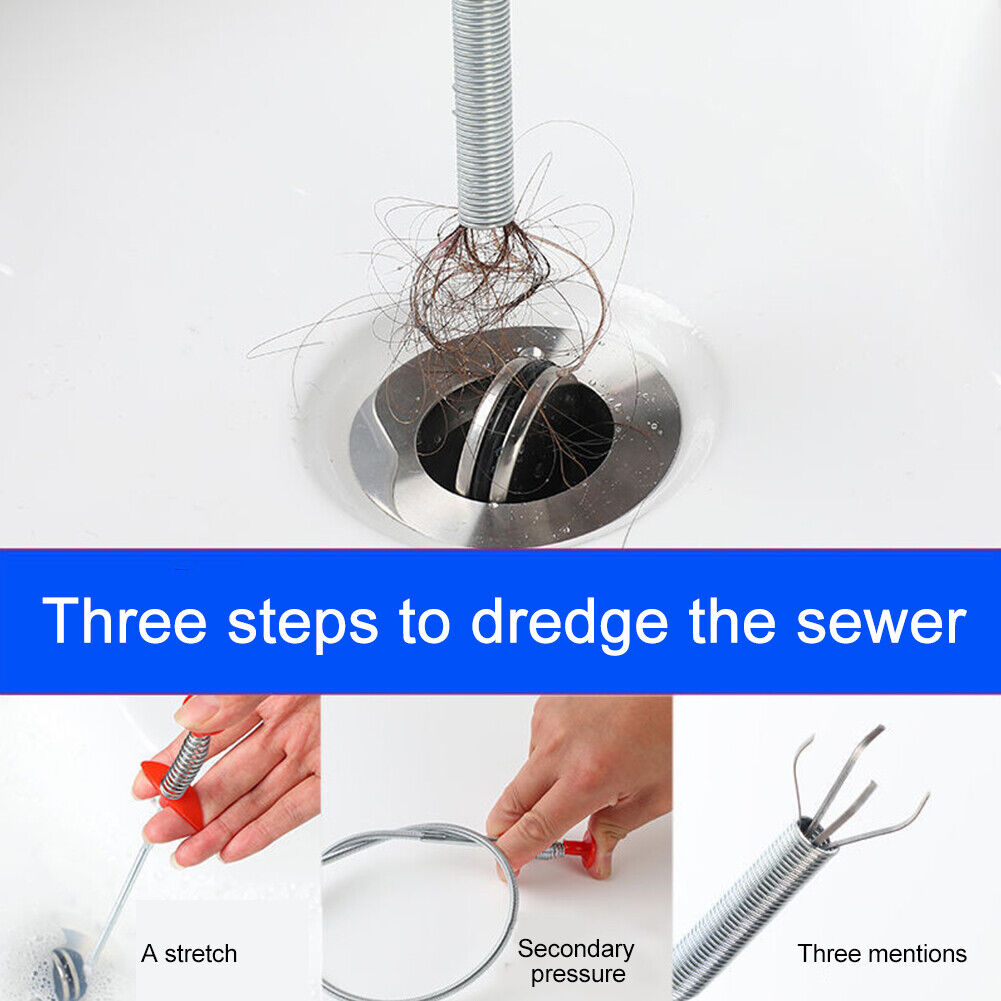 0.6M/2M Extra long Flexible Pick Up Tool Claw Retrieve Metal Drainage Cleaning Bend Spring