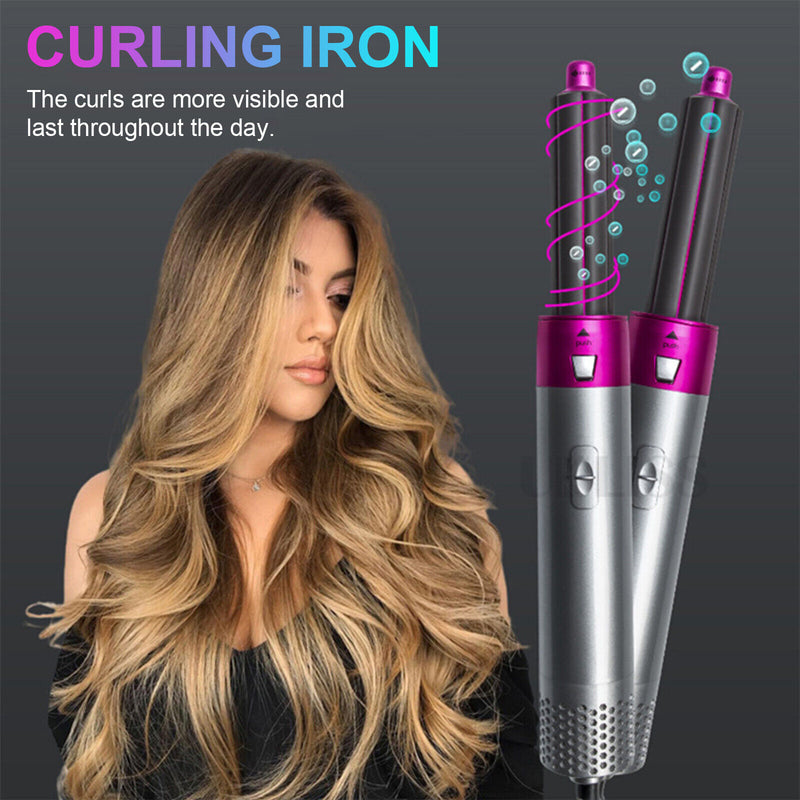 5in1 Electric Hair Dryer Hair Styler Straighteners Blow Brush Comb Curl Dryer