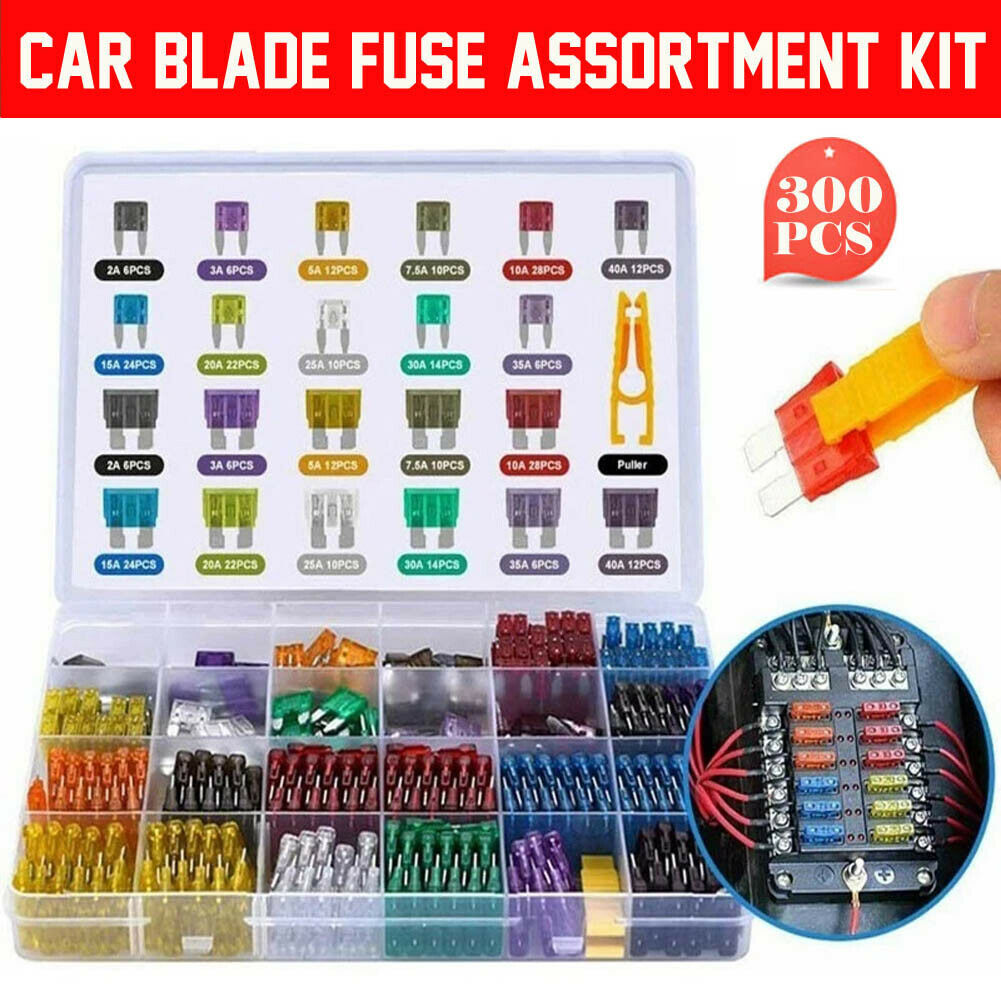 300x Standard Blade Auto Car Assorted Fuse Assortment Kits Sets 2A-35A With Box