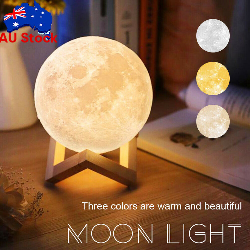 3D Dimmable Moon Touch Sensor Lamp