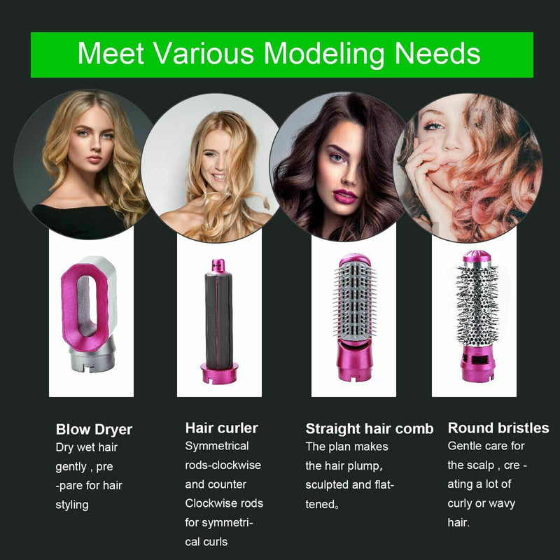 5in1 Electric Hair Dryer Hair Styler Straighteners Blow Brush Comb Curl Dryer