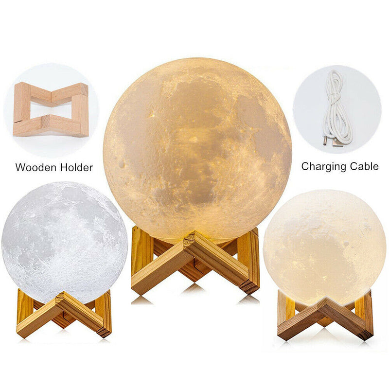 3D Dimmable Moon Touch Sensor Lamp