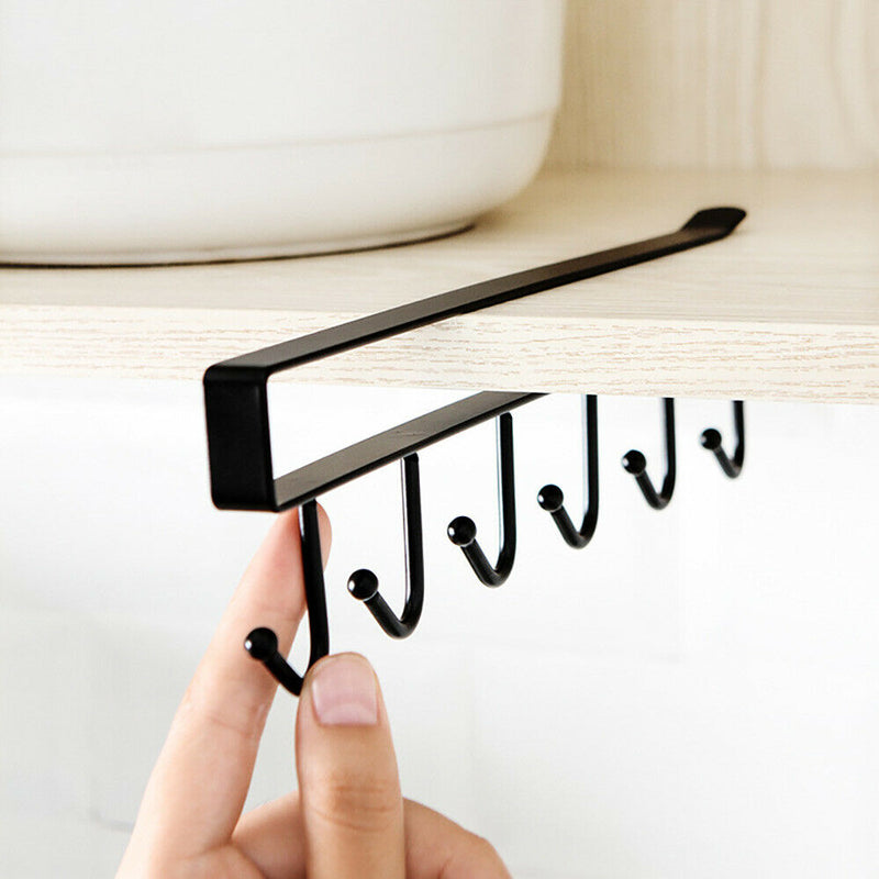 Free shipping-Iron 6 Hooks Wardrobe Cabinet Storage Rack