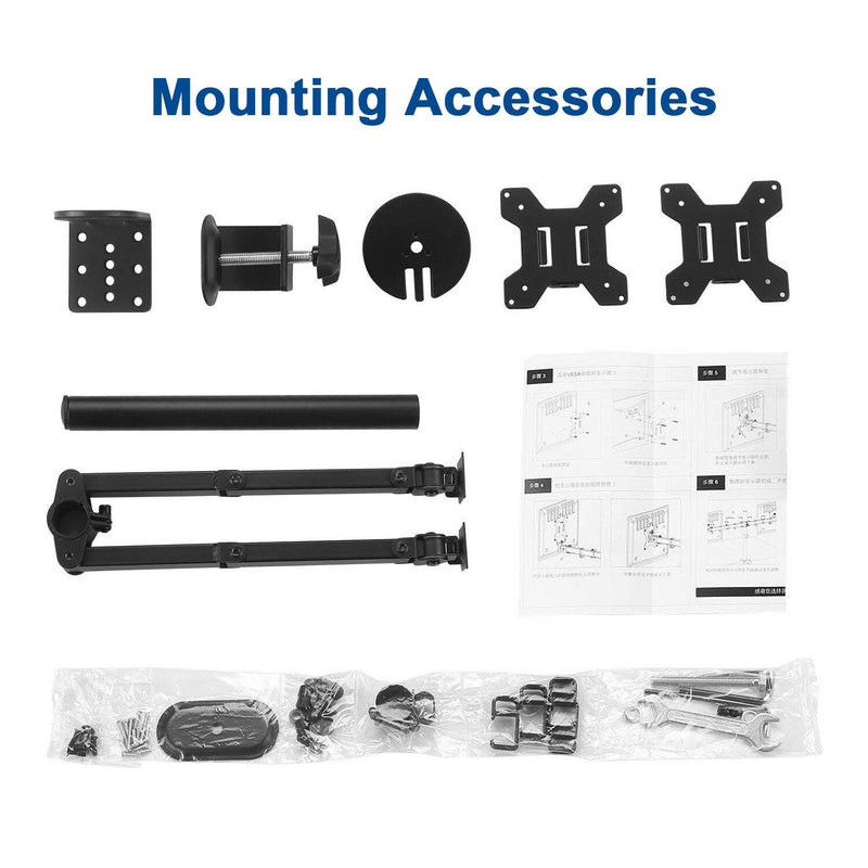 Adjustable 2 Arm Desk Monitor Stand