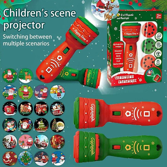 24 Pattern Christmas Slide Projector Torch Projection Flashlight Fun