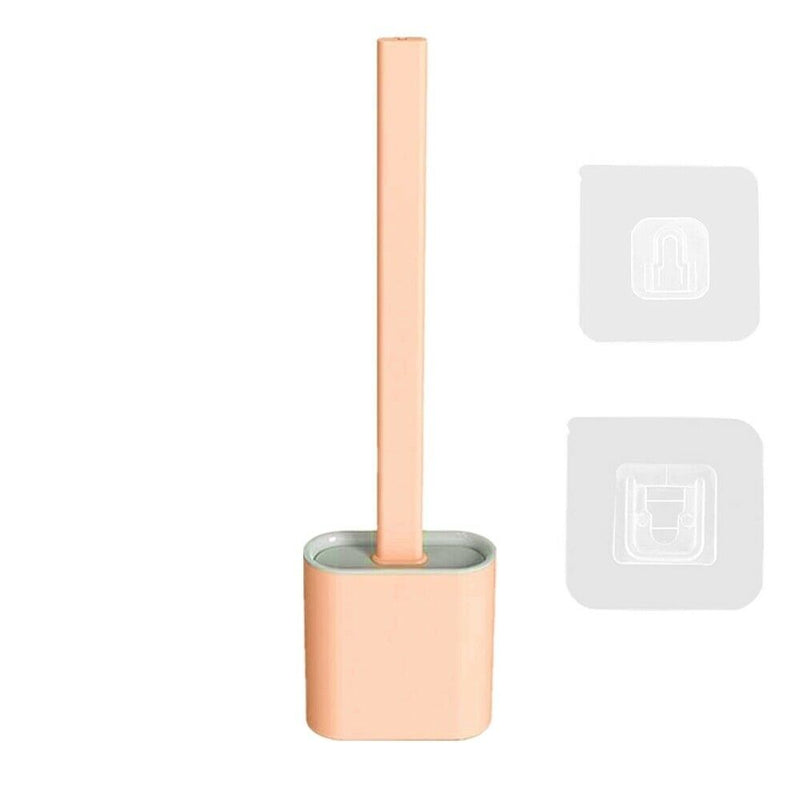 Free shipping- Bathroom Silicone Bristles Toilet Brush Set