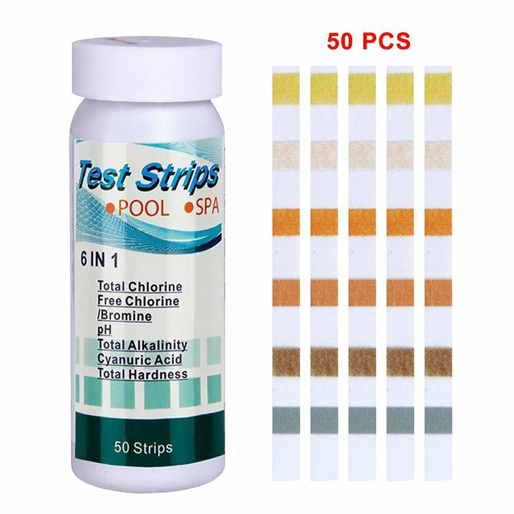 6 in1 50pcs Pool and Spa water quality test strips