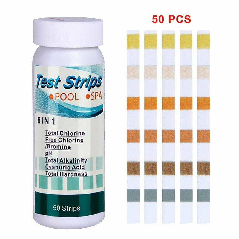 Free shipping- 6 in1 50pcs Pool and Spa water quality test strips