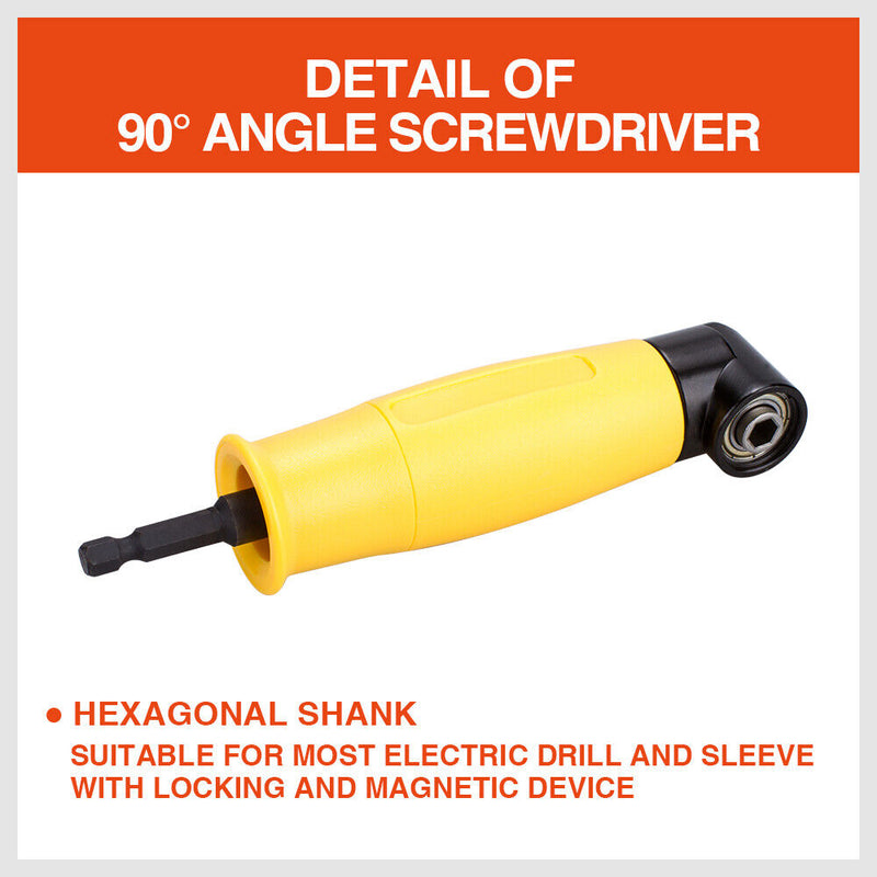 Right Angle Drill Attachment 90° Degree Drill Adapter 1/4" Drive Key Adaptor
