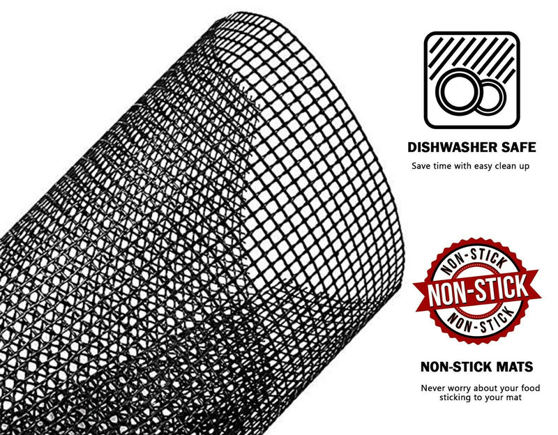 Free shipping- 5x BBQ Grill Mesh Mat Non Stick Grilling Mesh Reusable Baking Net Pad Liner Set