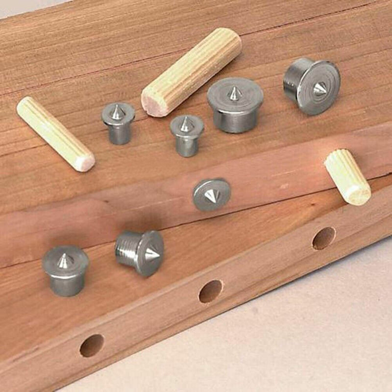 8pc Dowel Center Set New Woodworking Top Locator Roundwood Punch