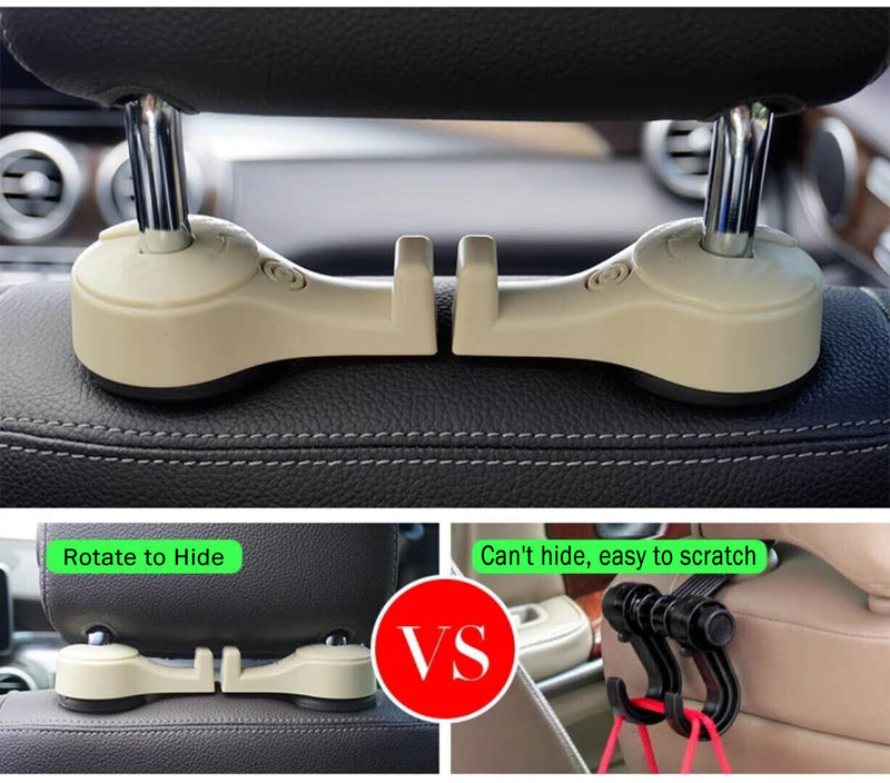 Free shipping-2PC Car Seat Hook With Phone Holder Hanger Headrest Auto Organizer Stand Black