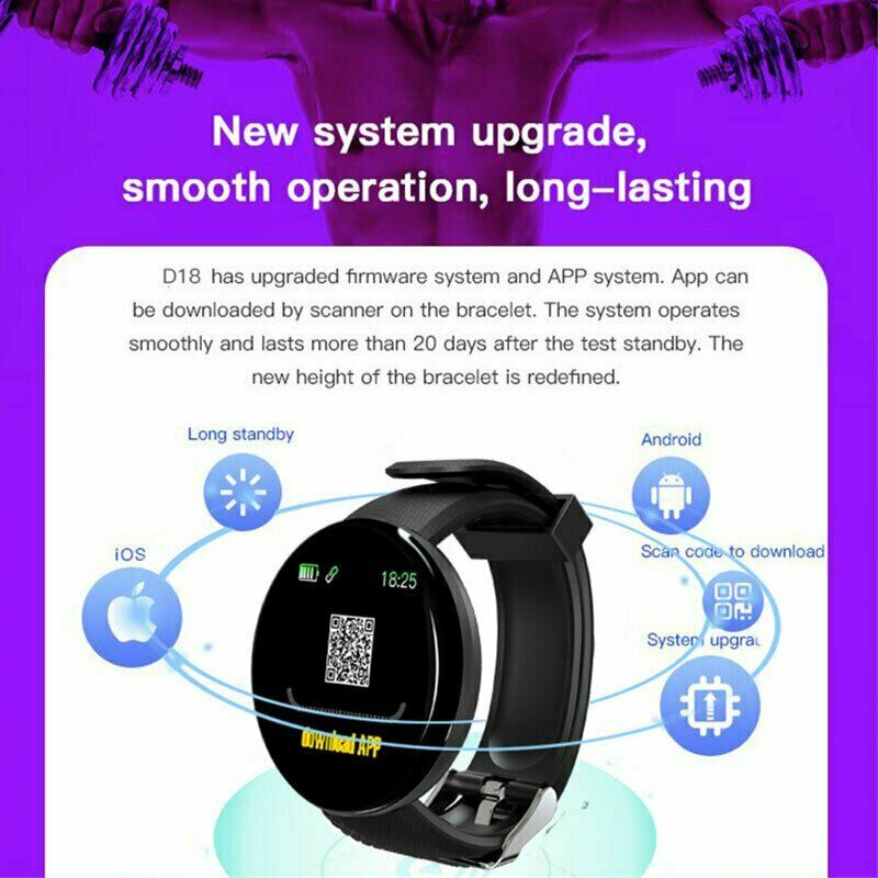 1.3 Inch Smart Watch Sports Bracelet Heart Rate Monitor Blood Pressure Fitness