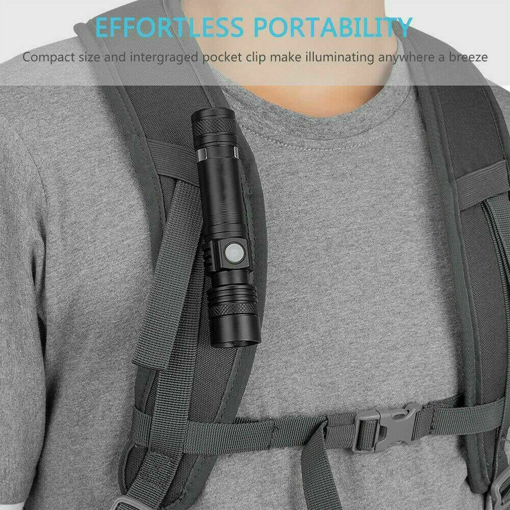 60000lm CREE XM-L Flashlight LED Torch USB Rechargeable