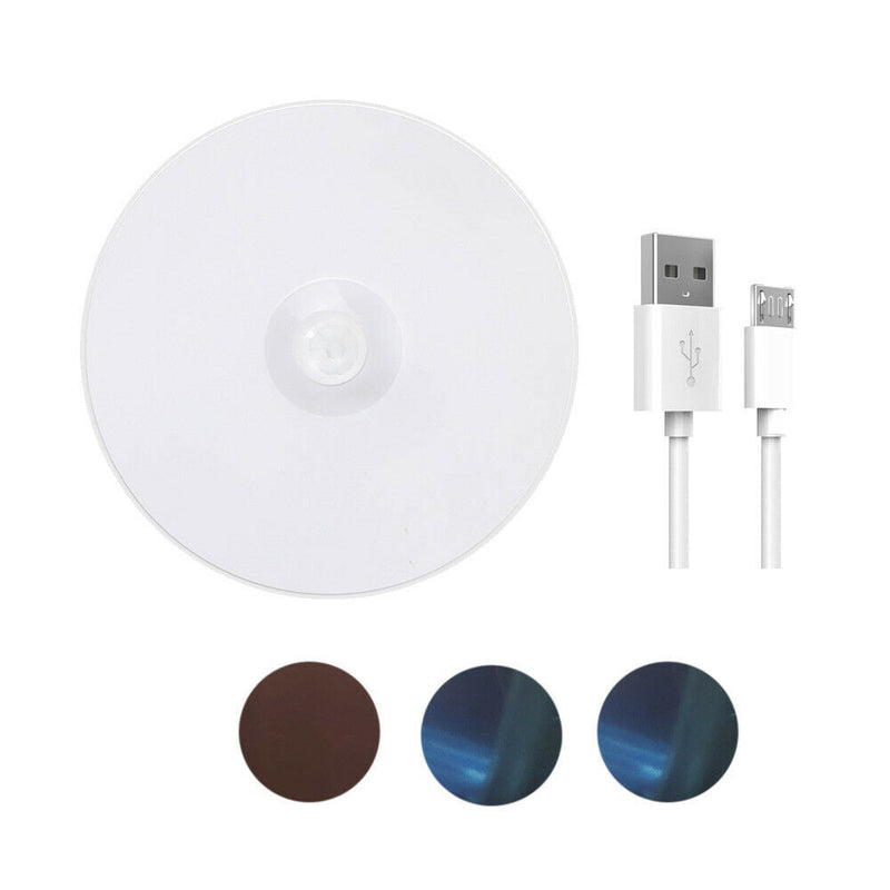 Free shipping- 2X Motion Sensor LED Night Light Body Induction Lamp USB Rechargeable Wall Mount