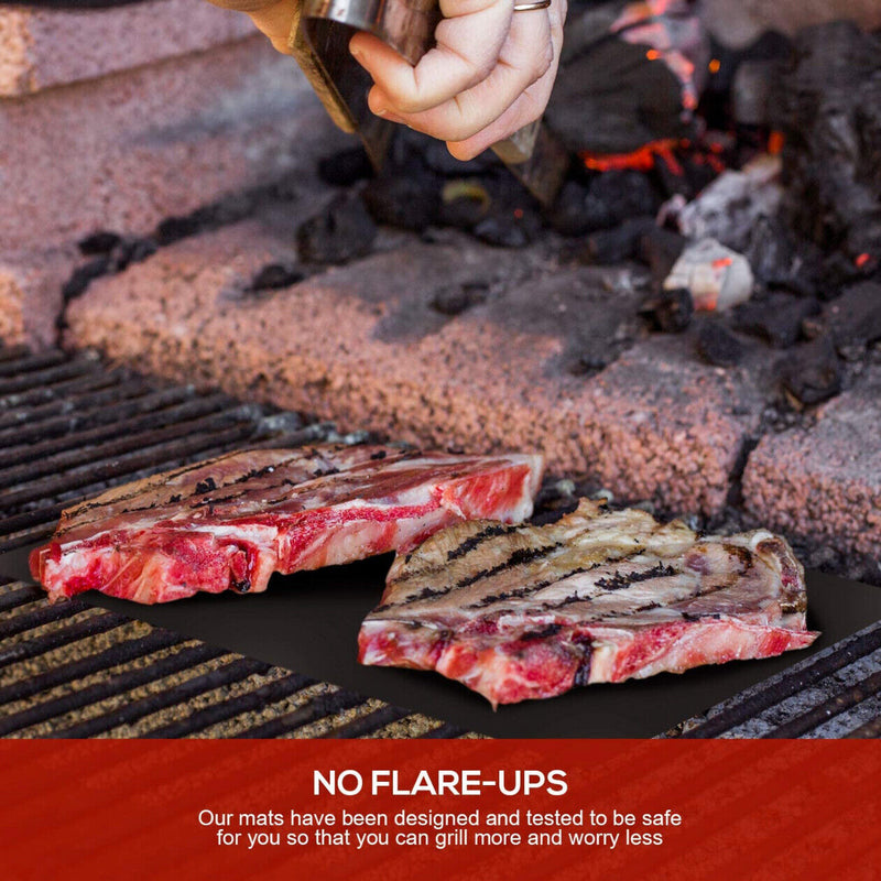 Free shipping- 5x BBQ Grill Mats Reusable Baking Cooking Sheet Non-Stick Teflon Barbecue Pad