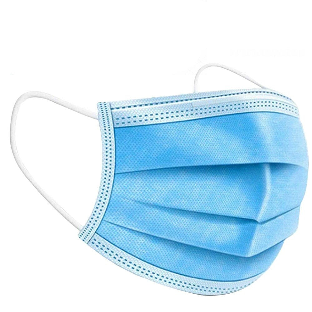 50x Individual Packed 3 Layer Protective Disposable Medical Face Masks