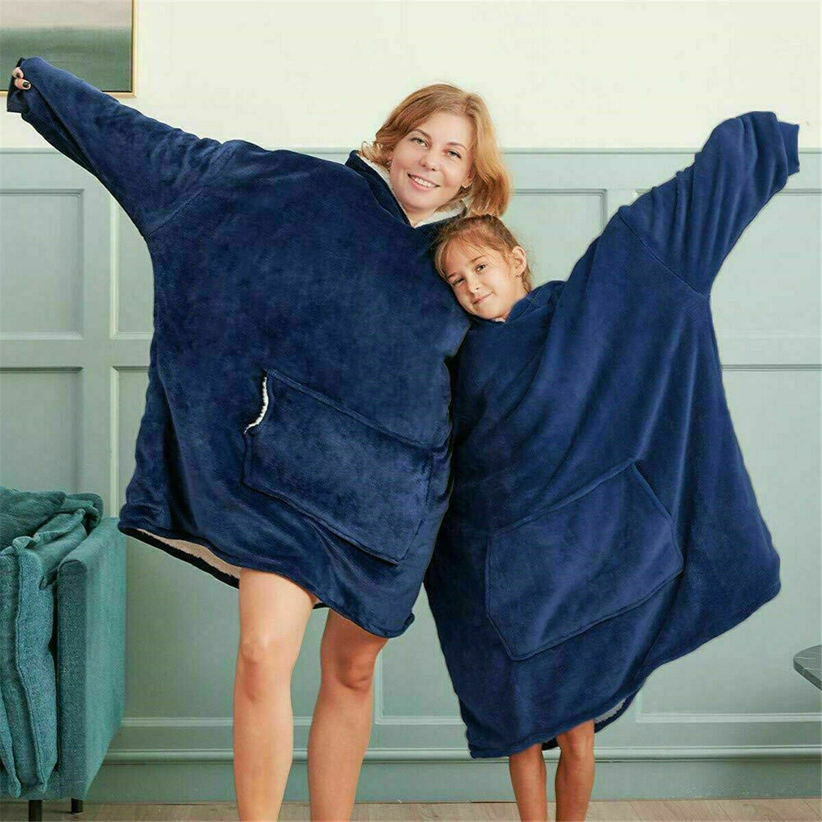 Free shipping-Blanket Sweatshirt Hoodie Ultra Plush Blanket Hoodie Soft & Warm