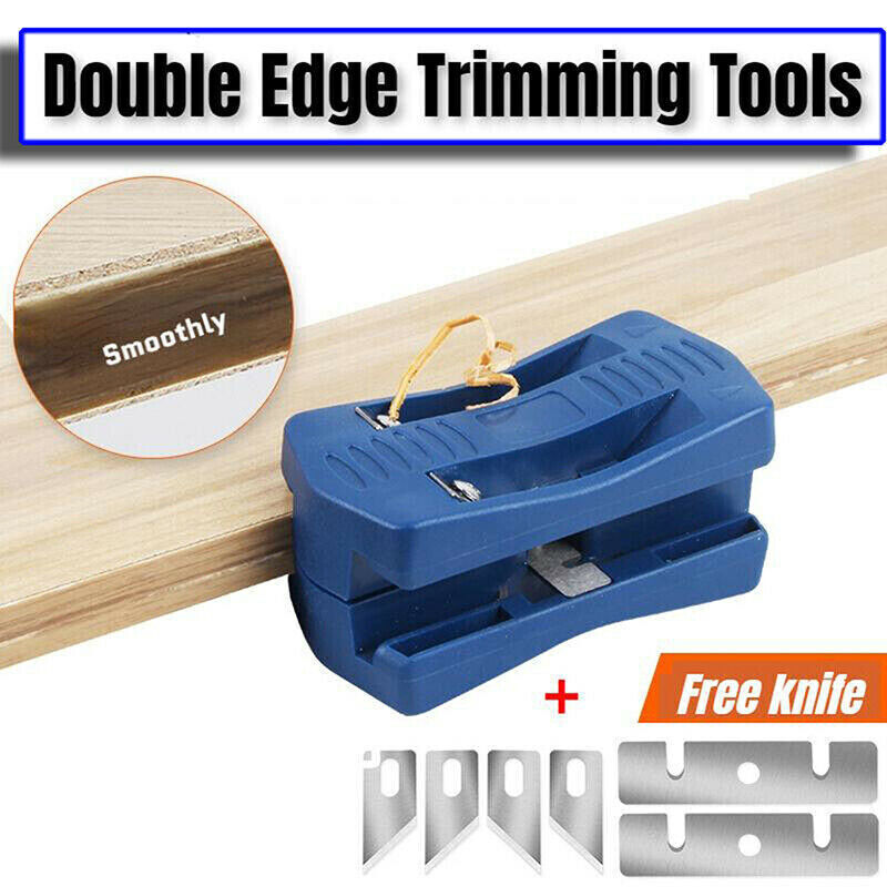 Manual Tail Trimming Plastic Double Edge Trimmer Wood Side Banding Machine