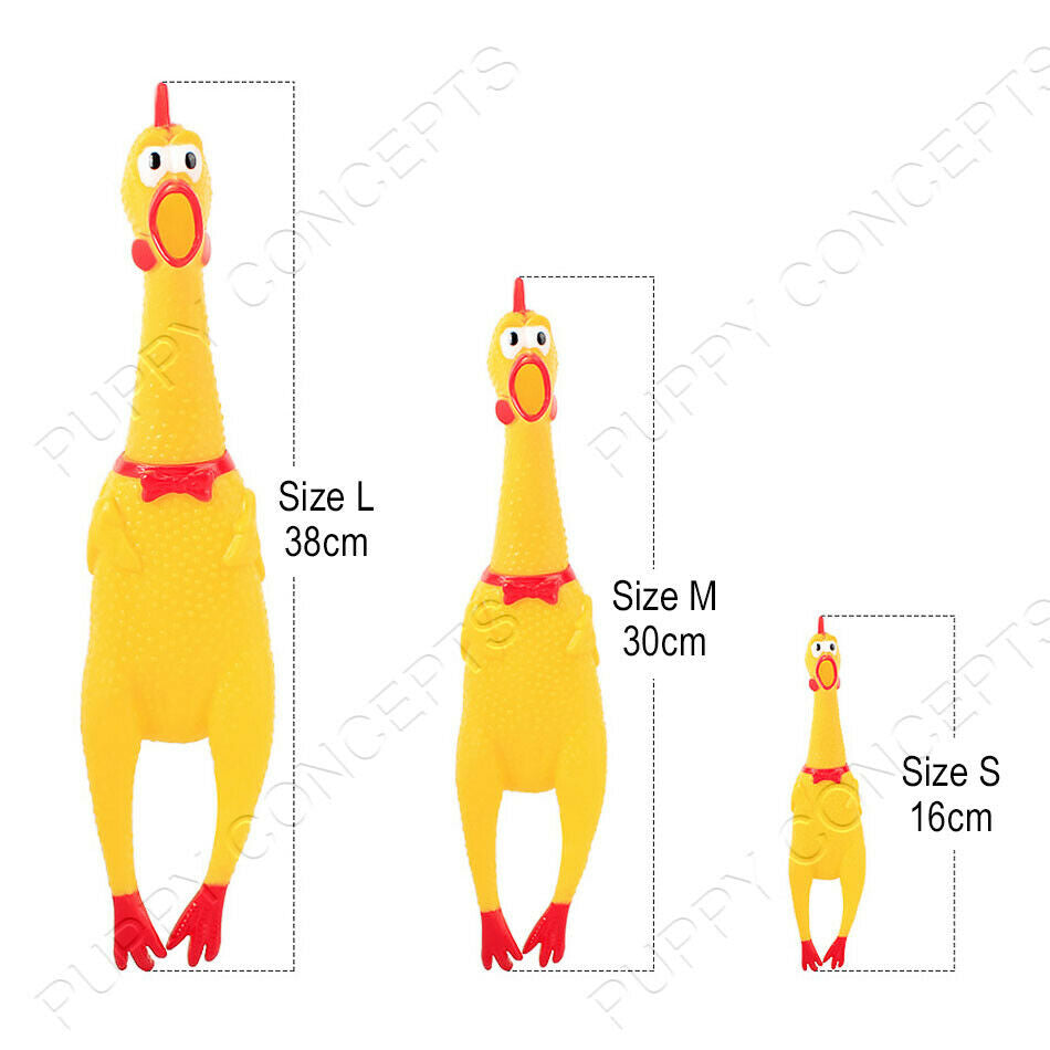 Funny Screaming Chicken Toy Squeaker Shrilling Pet Dog Bite Squeeze Rubber Chew