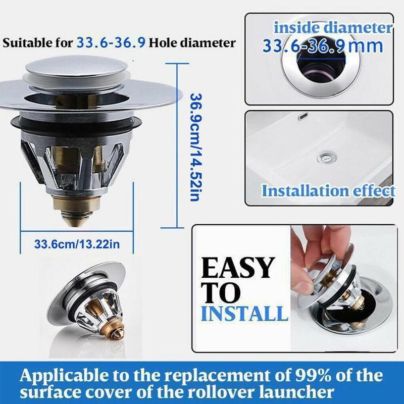 Free shipping- Universal Steel Push Type Drain Filter Bounce Core