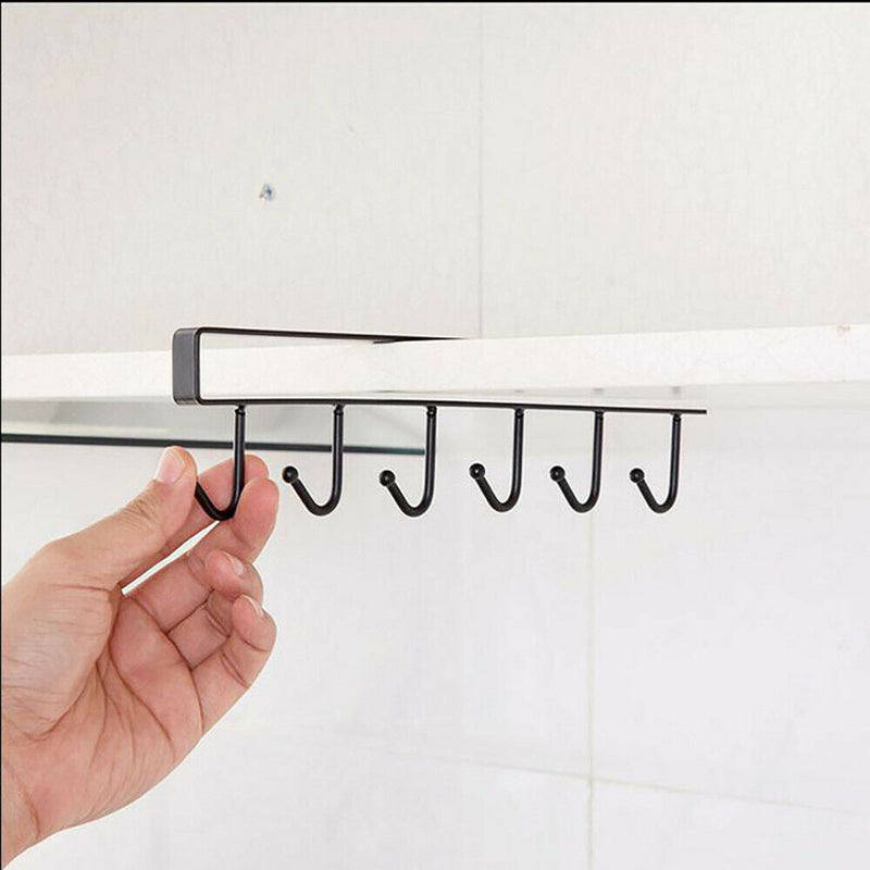 Free shipping-Iron 6 Hooks Wardrobe Cabinet Storage Rack