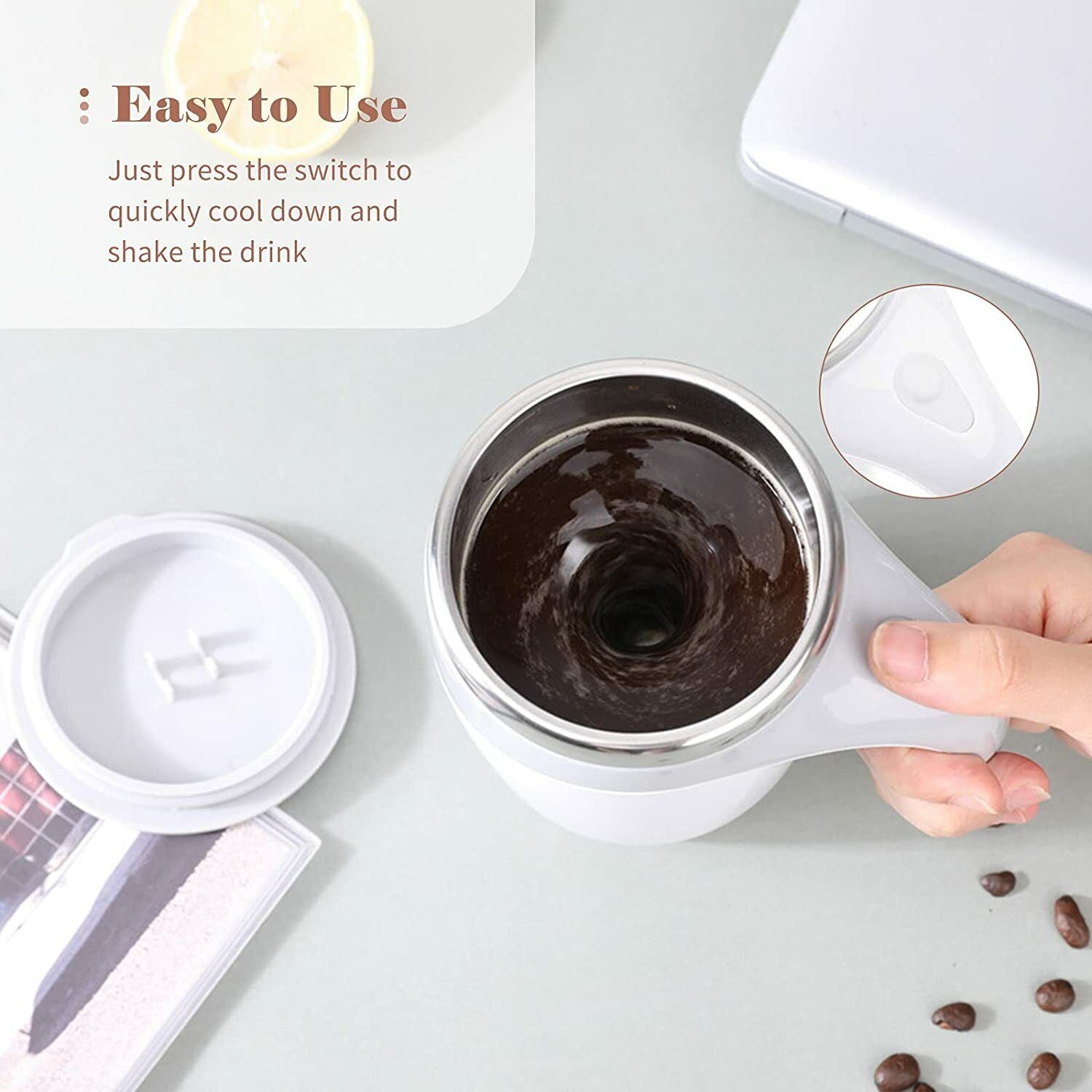 Self Stirring Mug Cup Auto Mixing Stir Coffee Milk Tea Beer Automatic Electric