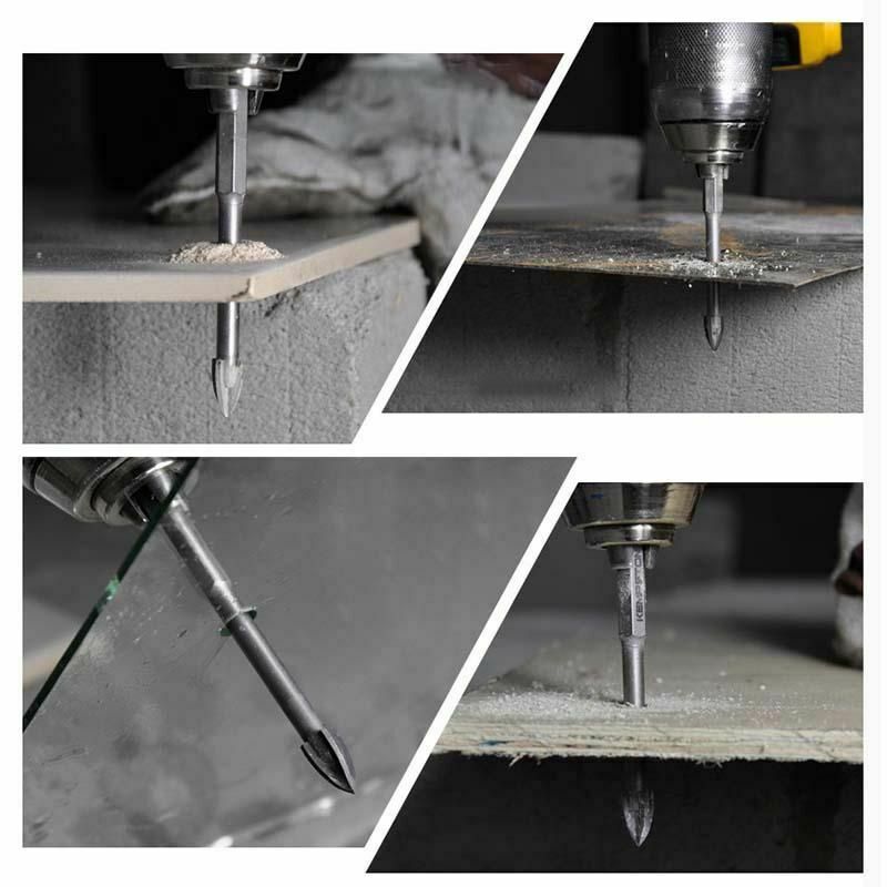 Free shipping- 5Pcs Universal Efficient Drilling Tool Multifunctional Cross Alloy Drill Bit