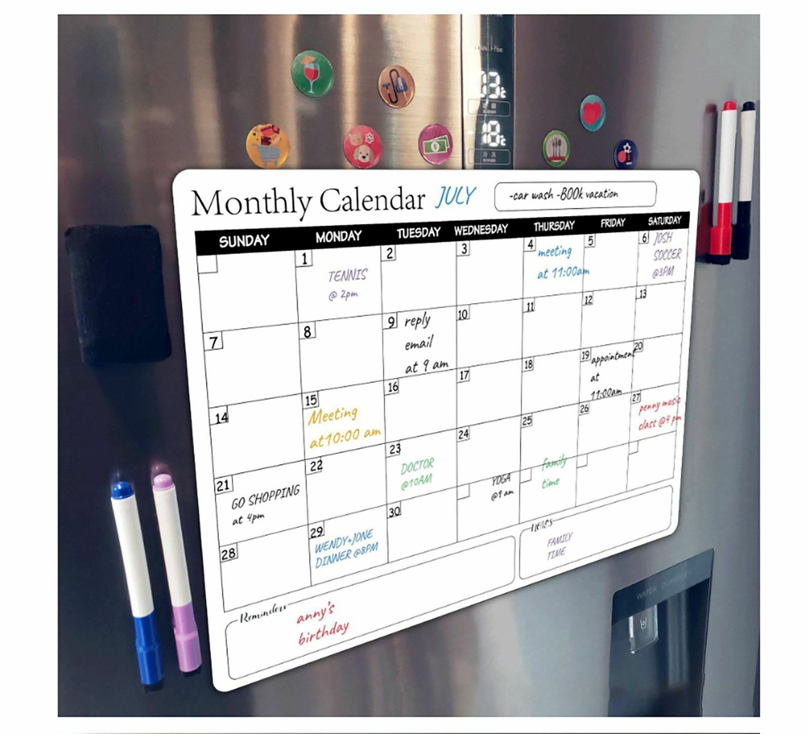 A3 Magnetic Monthly Planner Fridge Magnets Calendar