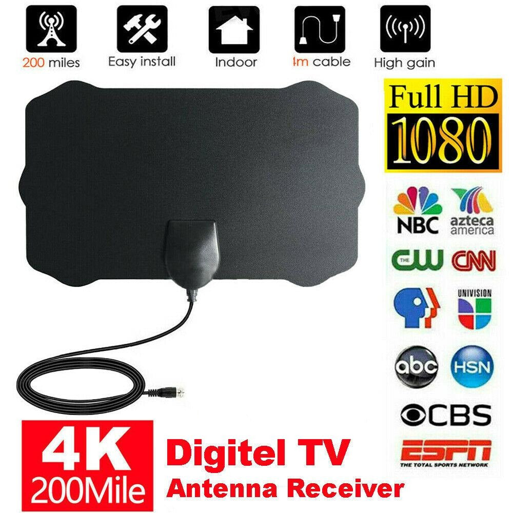 Free shipping- 200 Mile Range HD Digitel TV Antenna Receiver 4K