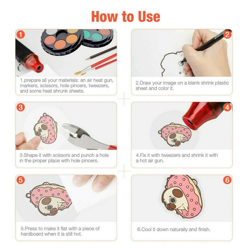 Free shipping- 300W Heat Gun Electric Hot Air Gun Kit Hot Wind Blower Tools DIY Portable