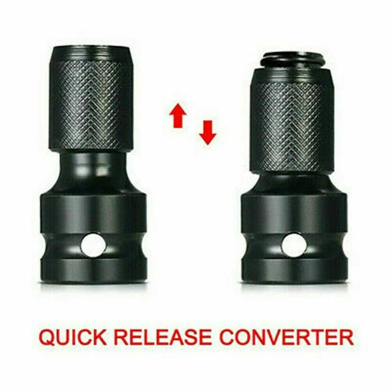 1/2 Drive To 1/4 Hex Female Drill Chuck Converter Bit Adapter Quick Change