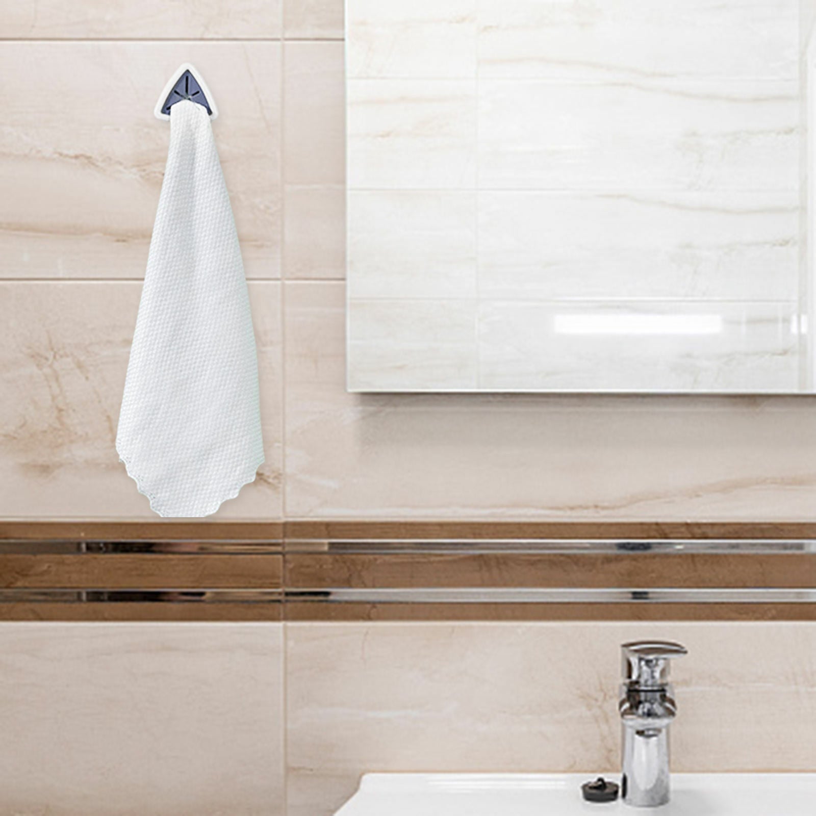 2pc Kitchen Towel Hooks Push Towel Holder for Door Cabinet Kitchen Bathroom