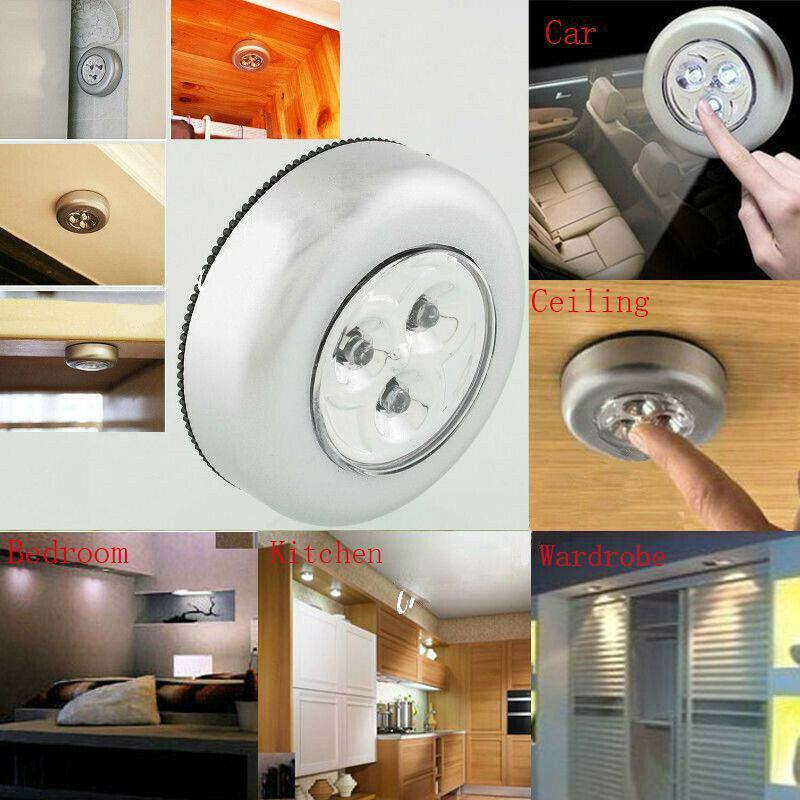 STICK N CLICK Self Adhesive 3 LED Light - Push ON/OFF