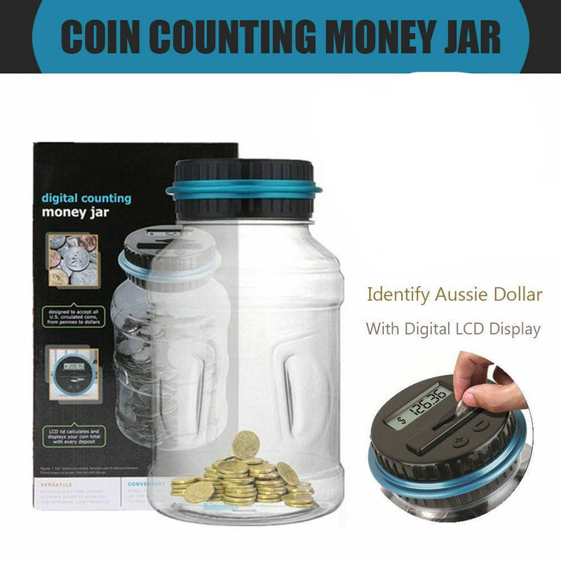 LCD Digital Counting Coin Money Saving Box