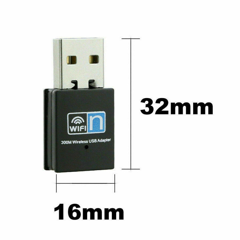 Free shipping-USB Wireless N WiFi Adapter Dongle Network LAN Card 802.11n 300Mbps Windows 10