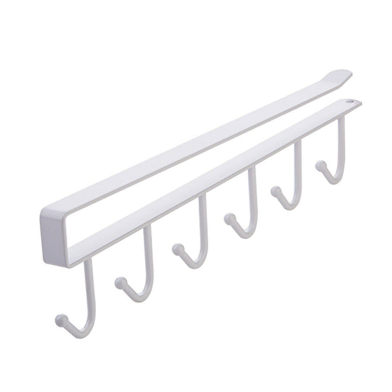 Free shipping-Iron 6 Hooks Wardrobe Cabinet Storage Rack