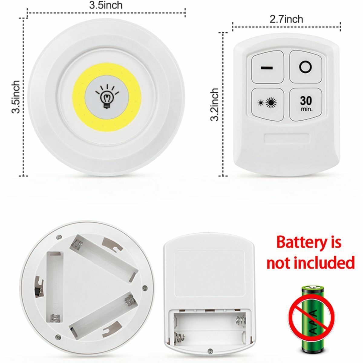 3X Wireless LED Light with Remote Control Timing Closet Under Cabinet Lights