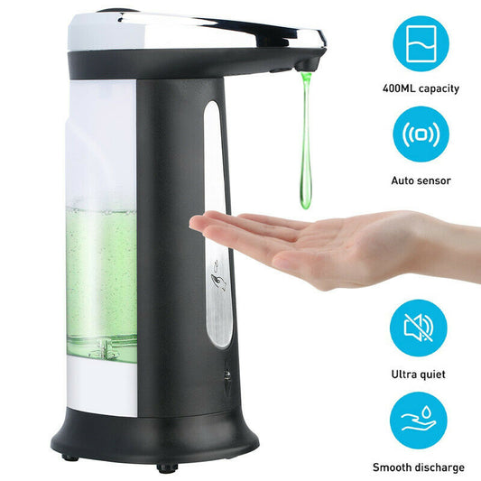 400ML Automatic Soap Dispenser Touchless Handsfree IR Sensor Dispenser Hand Wash