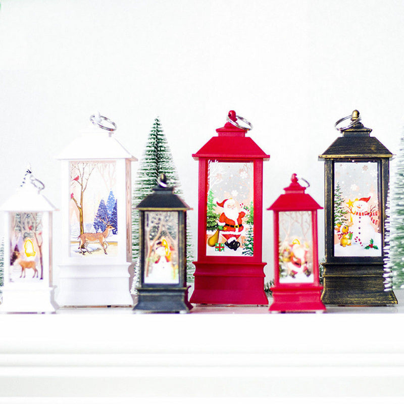 Christmas Candle Decorations LED Lantern Hanging Candlestick Party Vintage Decor