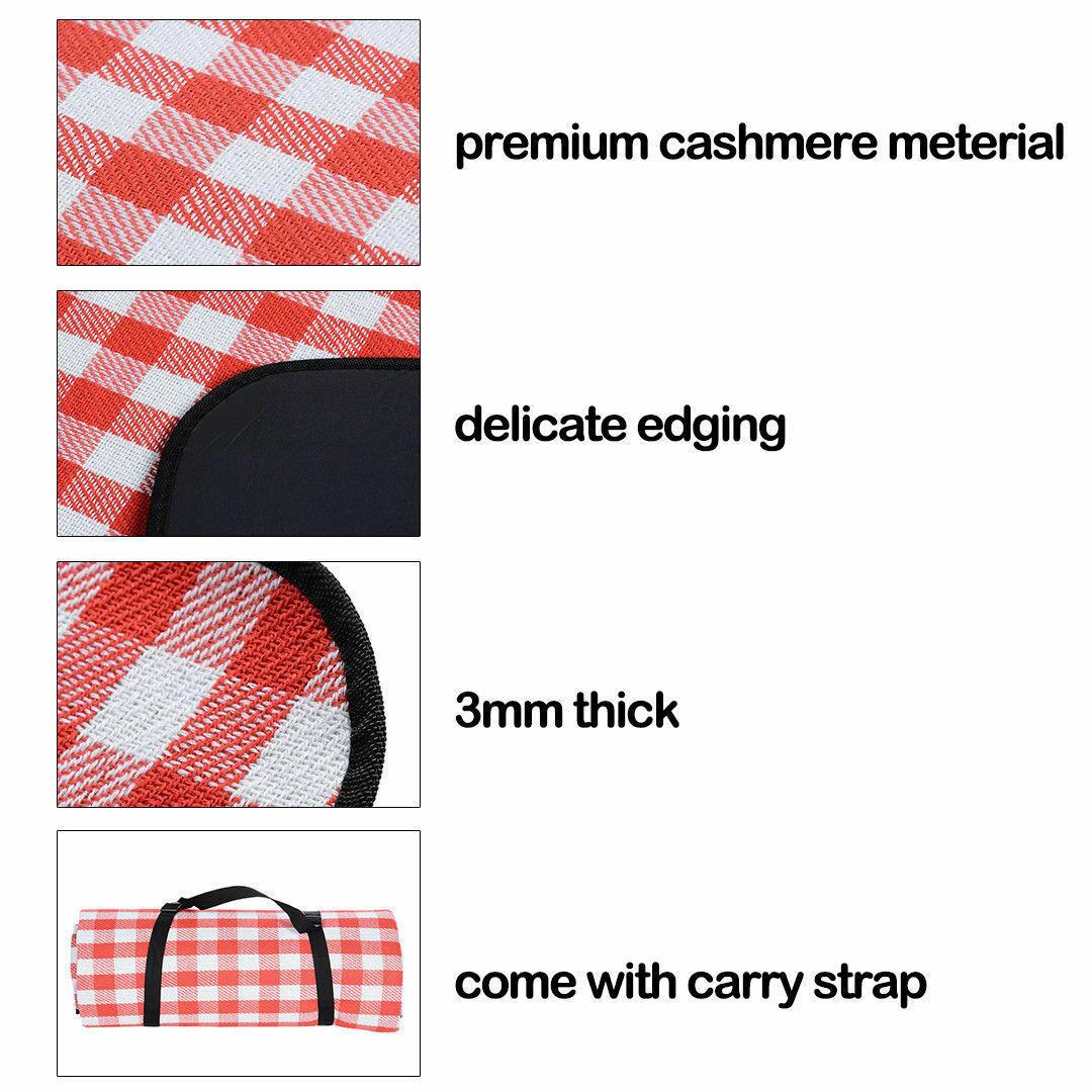 Free shipping-200X200cm Extra Large Premium Cashmere Waterproof Picnic Blanket