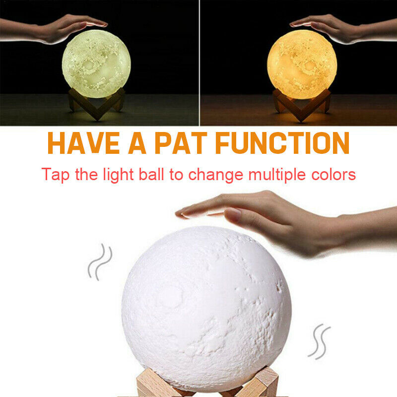 3D Dimmable Moon Touch Sensor Lamp