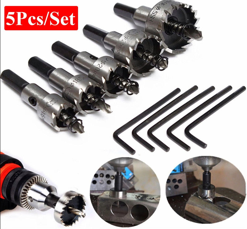 5PCS Hole Saw Tooth Kit HSS Stainless Steel Drill Bit Set Cutter for Metal Wood Set